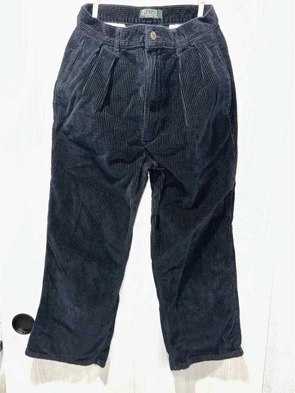 Polo by Ralph Lauren Women's Black Corduroy Pants Size 18 Cotton Wide Leg